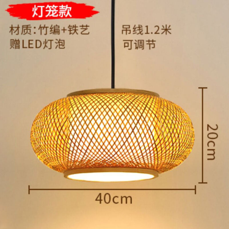 Japanese chandelier restaurant light tatami light new Chinese bamboo lamp zen light tea room light Chinese style bamboo art lighting