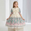 Girls' chiffon printed custom pattern dress - stylish, trendy bubble sleeve - cross-border wholesale children's clothing