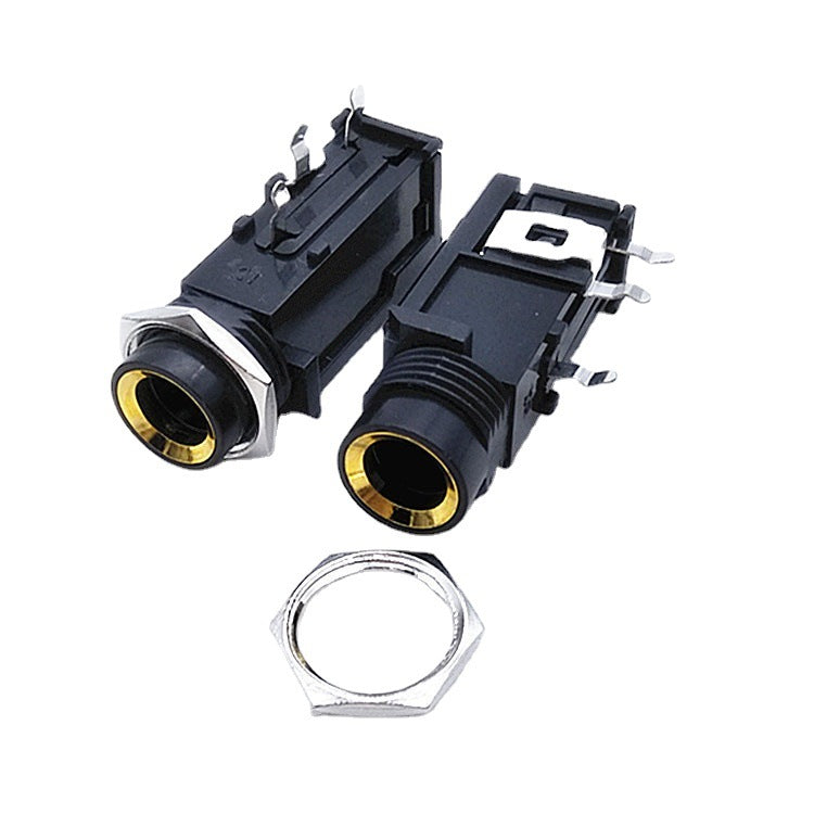 6.35 female seat 6.5 jack guitar microphone microphone socket PCB panel audio seat in-line tripod with nut
