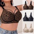 foreign trade large size jelly glue wire-free intimates leopard print soft support push-up large size seamless bra