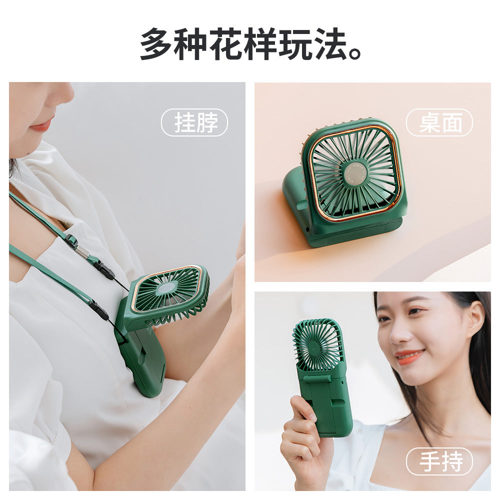 russian f30 handheld fan usb rechargeable mini foldable mobile phone holder power bank hanging neck fan