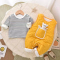 Newborn baby clothes autumn winter cotton-padded rompers overalls thin cotton onesies autumn and winter outing wear for boys and girls