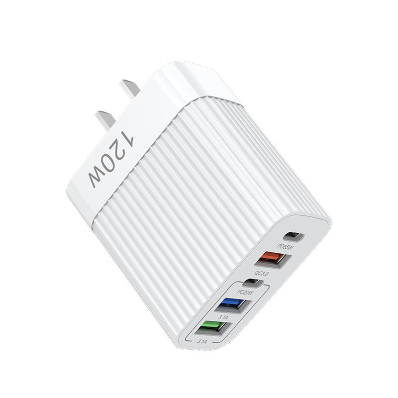 120w plug-in phone charger, usb multi-port universal apple pd 20w charger, compatible with huawei