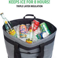 insulated cooler bag, oxford cloth outdoor camping ice pack, portable tote, large capacity waterproof picnic bag