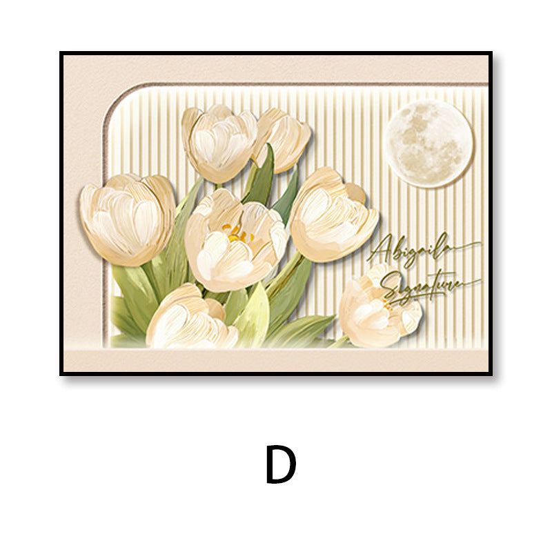 Cream wind meter box decorative painting distribution box flower restaurant cover hanging painting 2024 new non-punching mural