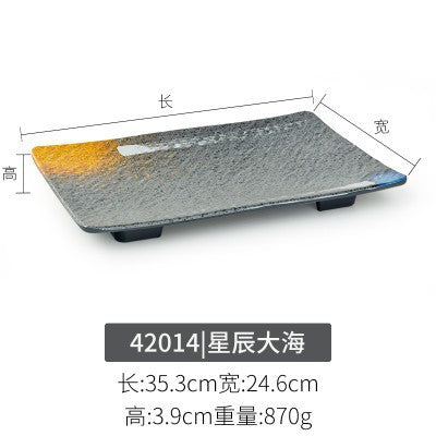 Melamine plate japanese plastic barbecue plate imitation porcelain round flat plate barbecue plate restaurant hot pot tableware dish plate commercial