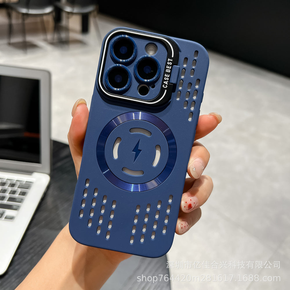 Summer ice-cooling magnetic case for apple iphone 17, compatible with iphone 16 pro, iphone 11, european and american style, with lens protection stand