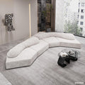 Italian rock fabric sofa - irregular modular sofa set for large villas and apartments - custom shaped sectional for high-rise living spaces