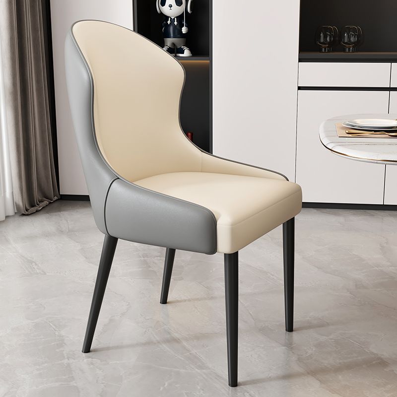 Dining chair - modern minimalist home restaurant chair, comfortable backrest, iron art dining table chair, nordic light luxury hotel chair