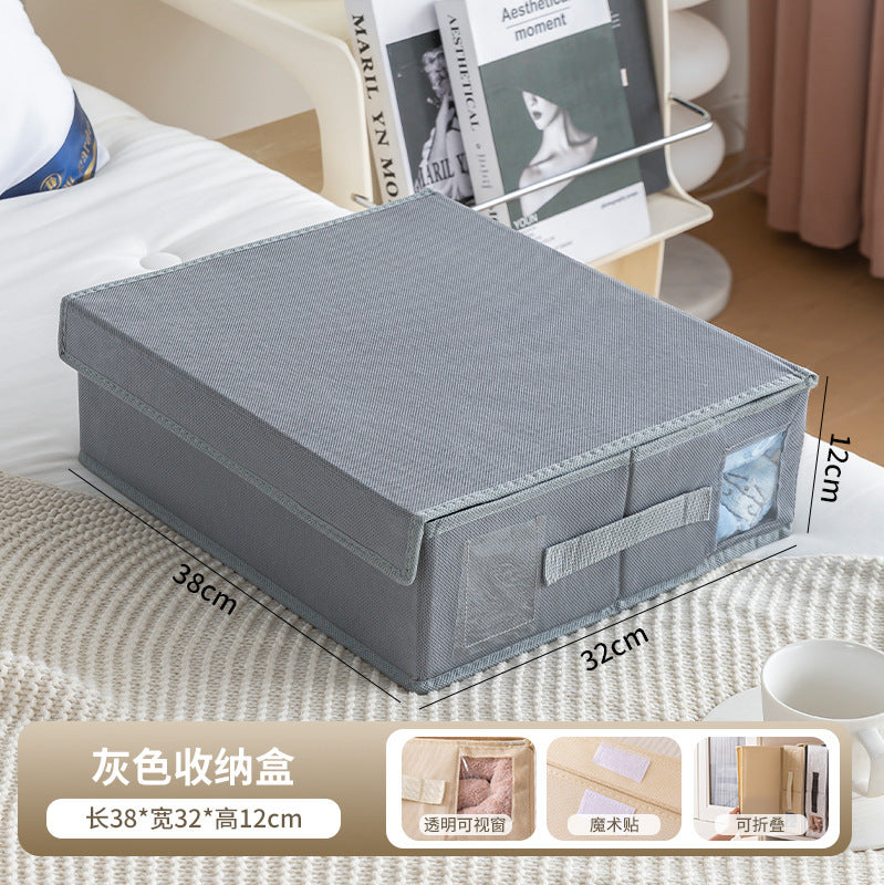 Cross-border non-woven bed sheet four-piece storage box wardrobe finishing with lid storage box foldable clothing storage box