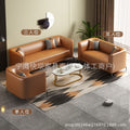 Small apartment leather sofa for living room and bedroom, minimalist modern style, suitable for rentals, three-seater apartment lounge, double-seater italian design