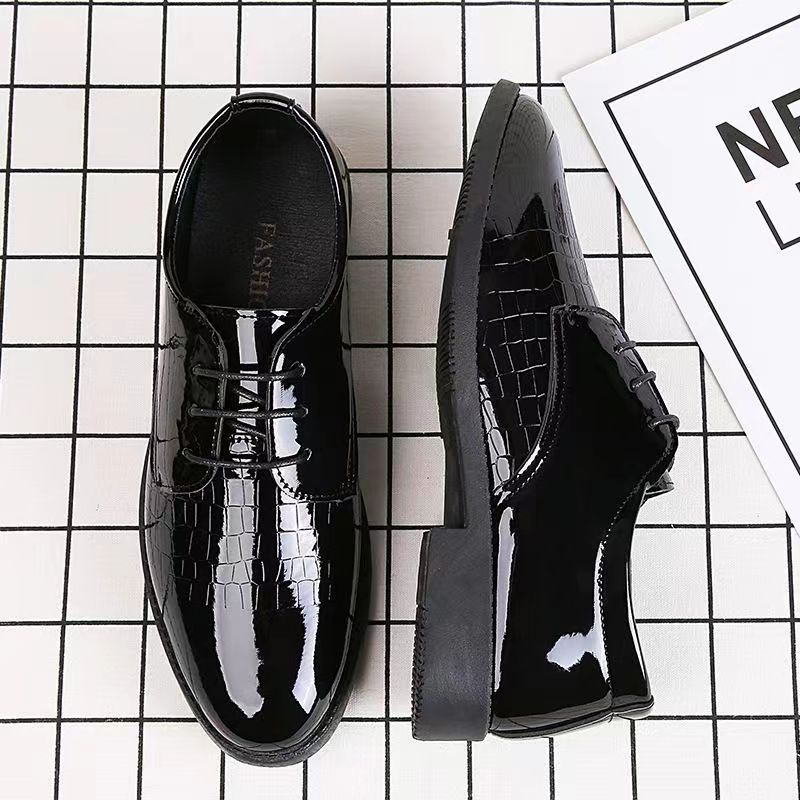 2024 new versatile black business formal leather dress shoes for men - lace-up work shoes, wedding shoes, stylish men's footwear