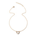 Wholesale alloy heart necklaces - european & american cross-border jewelry - versatile diamond-studded choker - women's water wave chain - high-end necklace