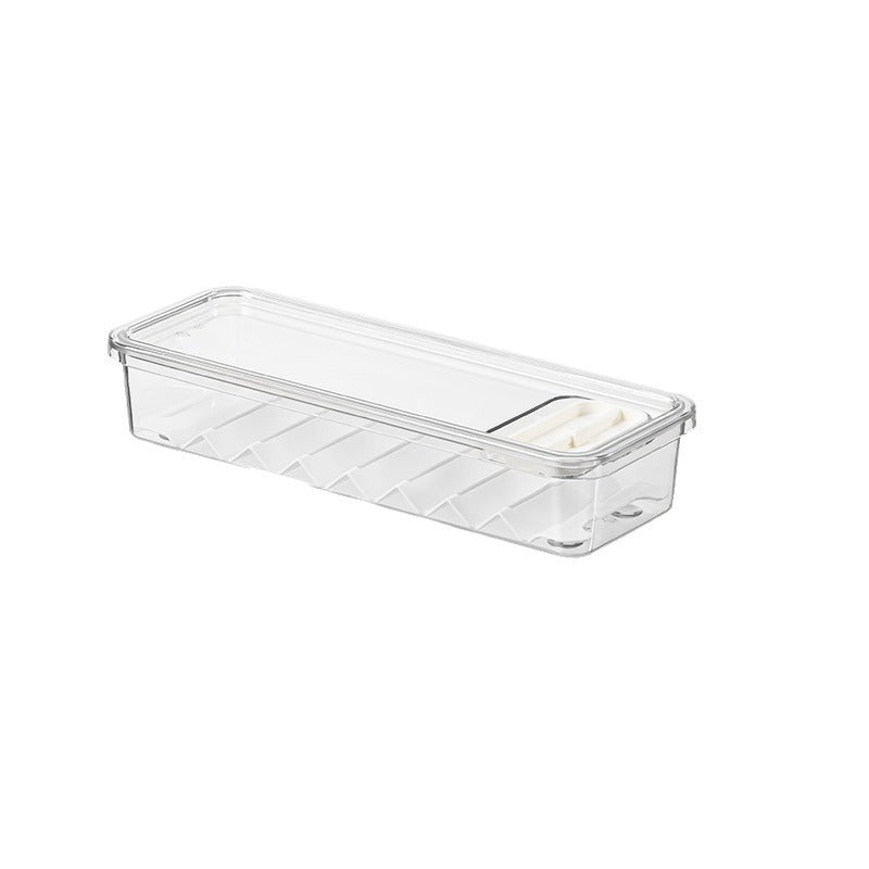 Food grade refrigerator storage box, fruit and vegetable frozen storage box with lid, transparent sealed fresh-keeping box cross-border
