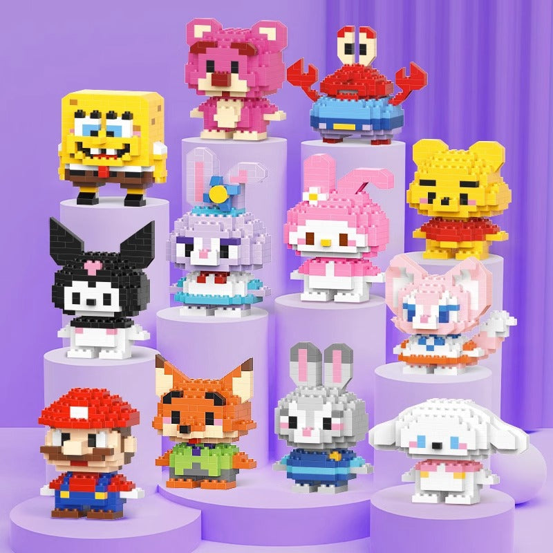 Compatible with lego micro bricks, cartoon figurines, children's educational building blocks, assembly toys, cross-border market stall gifts, wholesale