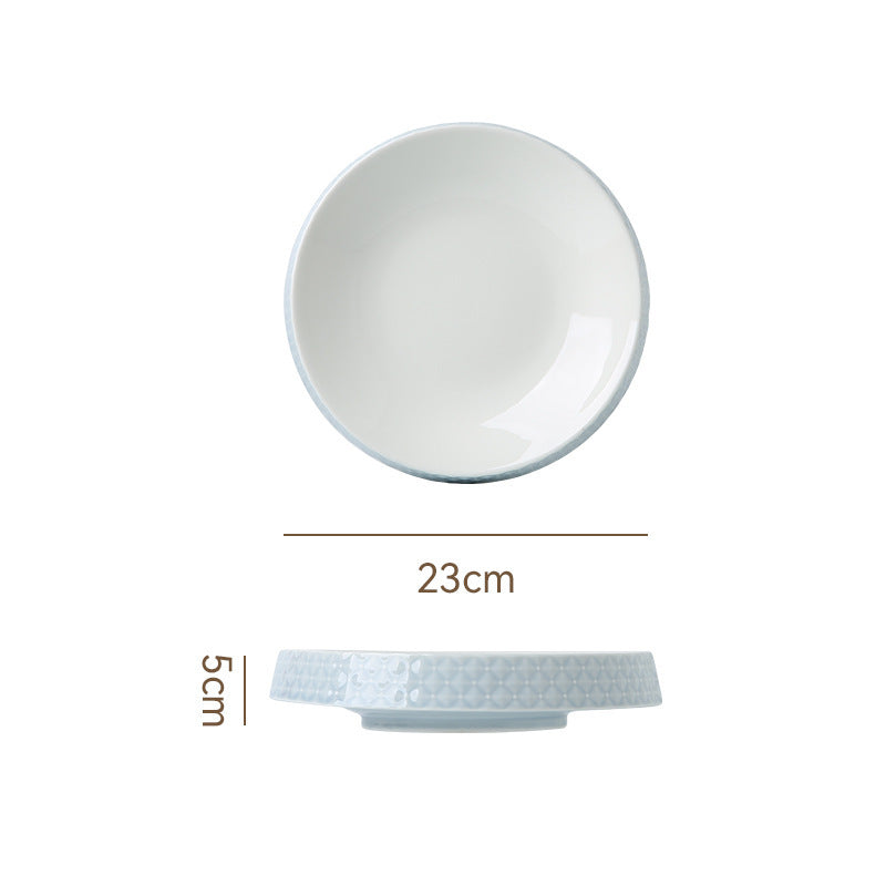 Scandinavianinsfor homerestaurantpure color ceramic set combinationstylish high-looking western food steak plate salad bowl