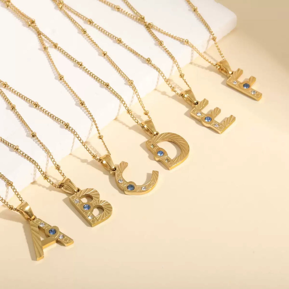 European and american stainless steel 26 english alphabet necklace - minimalist small pendant for female students, couples, and best friends - o-chain - cross-border