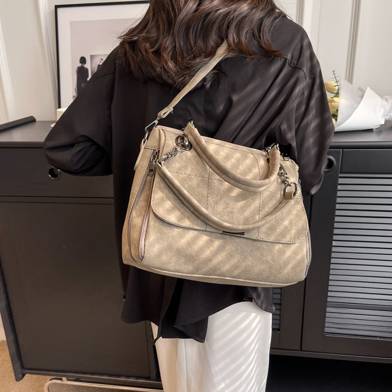 Foreign trade popular bag women's large capacity 2025 new spring and summer versatile matte messenger bag portable commuter tote bag
