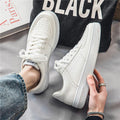 Men's white sneakers - spring breathable casual versatile shoes for teens - 2025 new student pure white athletic skate shoes