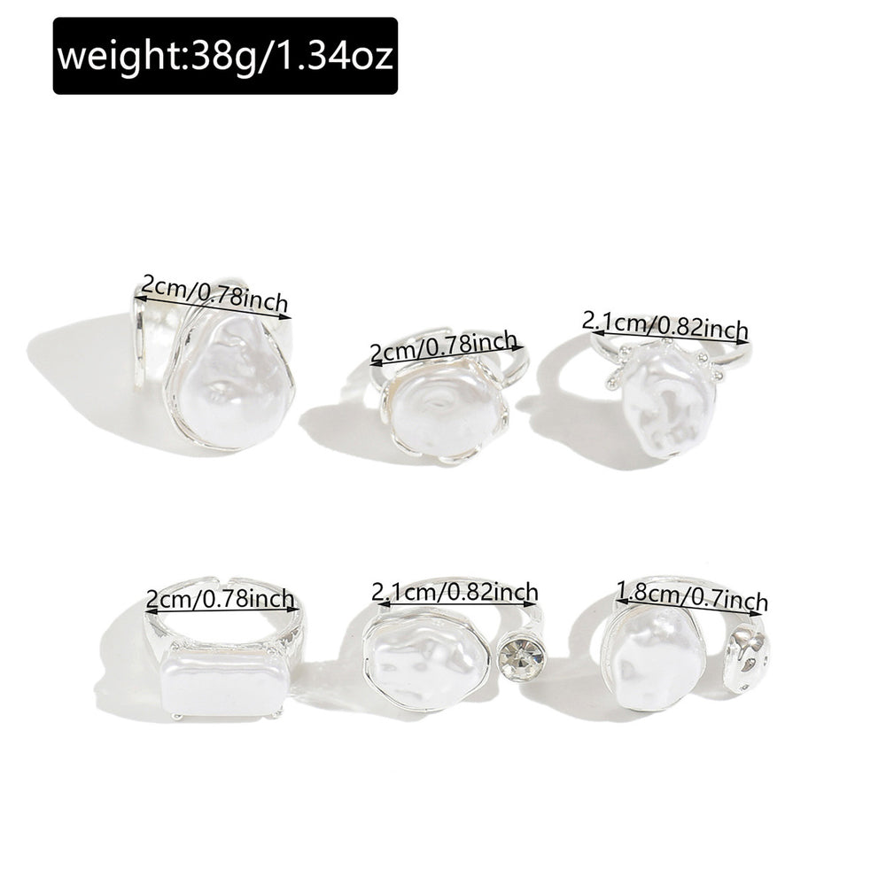 hot-selling baroque imitation pearl rings: vintage chic, versatile, irregular shaped ring set