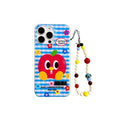 Blue grid apple flower suitable for iphone17 mobile phone case apple 16promax white large hole imd protective cover