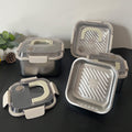 Portable 304 stainless steel square food container - airtight, leak-proof lunch box for refrigerator storage and on-the-go meals
