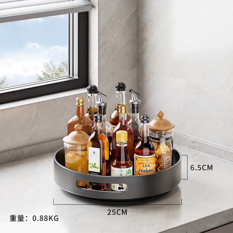 Stainless steel seasoning rack 360 ° rotation convenient rack countertop thickened stainless steel double-layer multi-functional storage