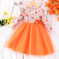 Kids' & toddler's new autumn long-sleeve floral mesh dress - sweet princess style, perfect for everyday casual wear