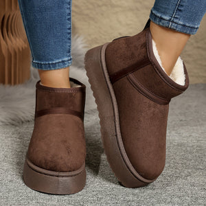 European and american thick-soled snow boots for women, winter fleece-lined and extra thick warm cotton shoes,  new casual anti-slip cotton boots and shoes