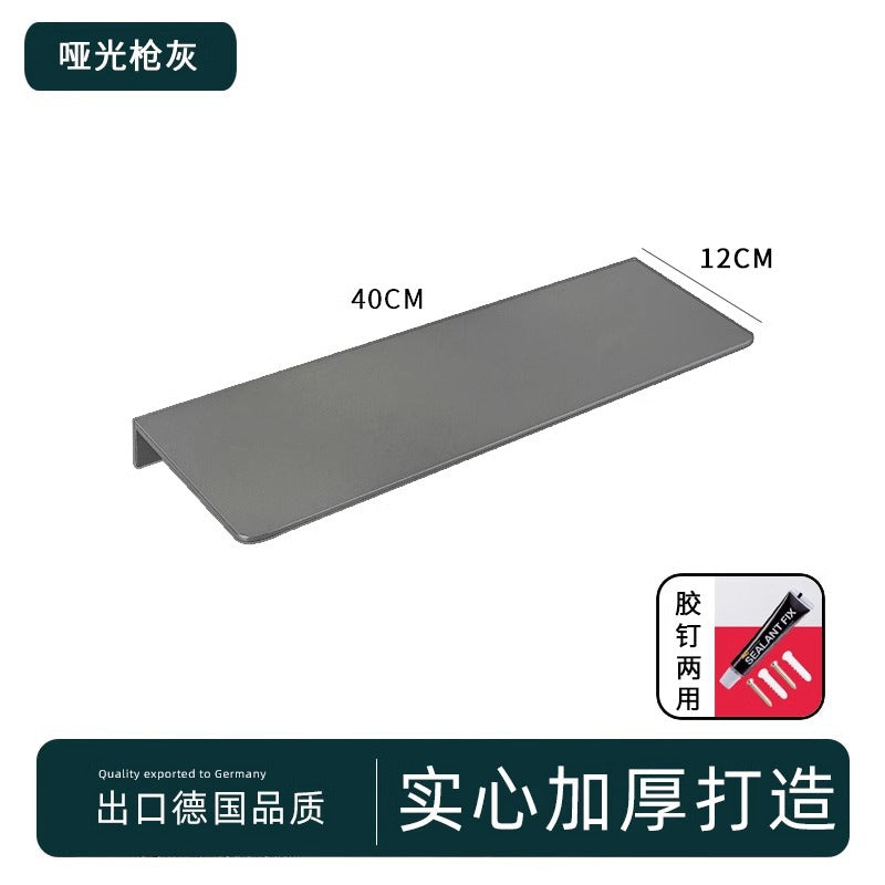 Space aluminum gun gray word baffle no punching toilet rack wall mirror front bathroom shower room storage rack