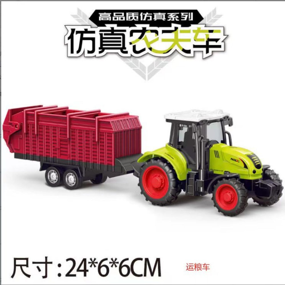 inertial simulation farmer truck tractor pastoral engineering vehicle wood transport vehicle model kids toys wholesale