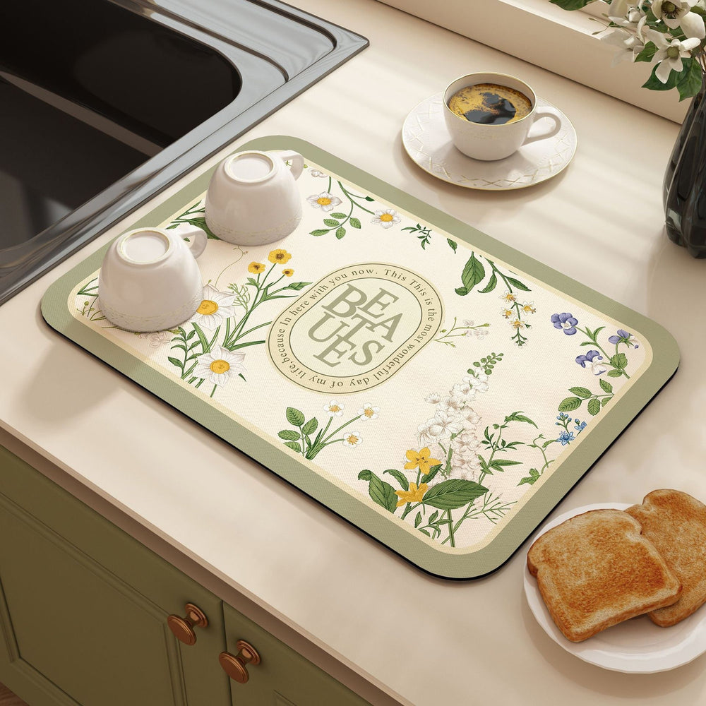 american diatom mud table mat for home insulation mat countertop absorbent mat kitchen drain mat bowl and plate water control mat