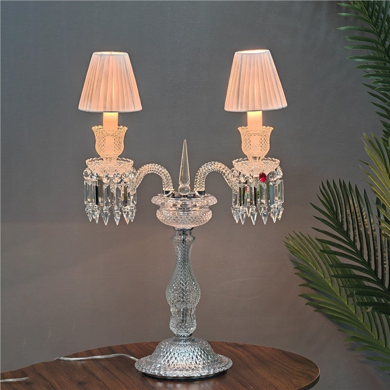 European-style light luxury living room crystal multi-head floor lamp, american modern minimalist glass elephant wedding sofa table lamp