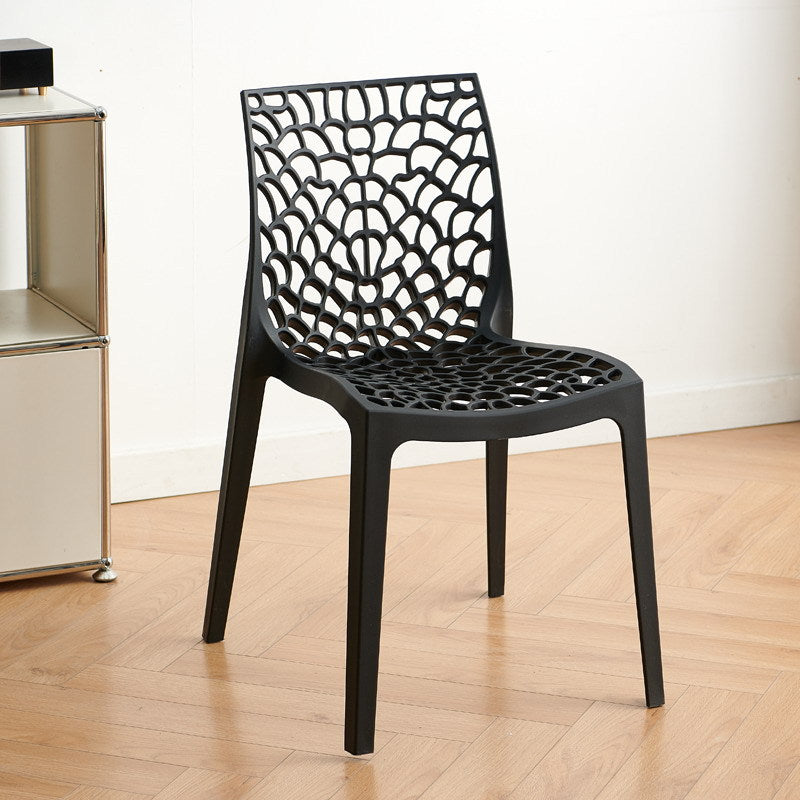 Cut out creative armrest art work chair casual dining chair scandinavian outdoor stackable casual chair waiting chair