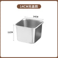Stainless steel square container with lid - ideal for cafeteria, kitchen, seasoning, condiment, and commercial use - sauce dispenser, jam bowl