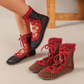 Export breathable mesh strap roman sandals retro pirate style cut outflats short boots cosplay sandals