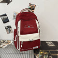 2025 new forest-inspired, high-style, large-capacity, durable, color-blocked backpack for middle and high school students, college students, and travel