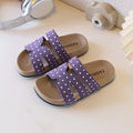 Women's new fashionable polka dot flat sandals with ankle strap – perfect for beach, pool, or skirted outfits