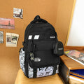 New trendy graffiti backpack - high-value anime cartoon design, large capacity, lightweight, waterproof student backpack