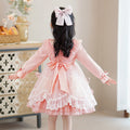 Lolita style girls' princess dress - new long sleeve satin bowknot mesh children's dress for little girls and babies