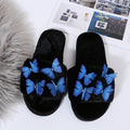 Indoor heattechstuffed slippers cartoon cotton slippers women's home cutestuffed family slippers butterfly floor slippers