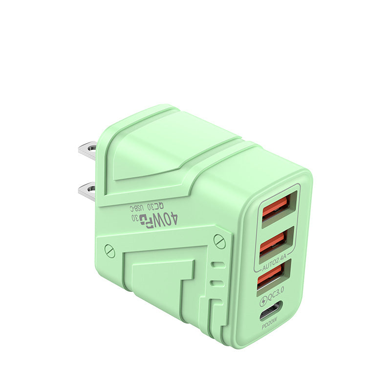 exclusive 3usb+pd mobile phone charger, multi-u port european and american standard british standard four-port fast charging head, new plug