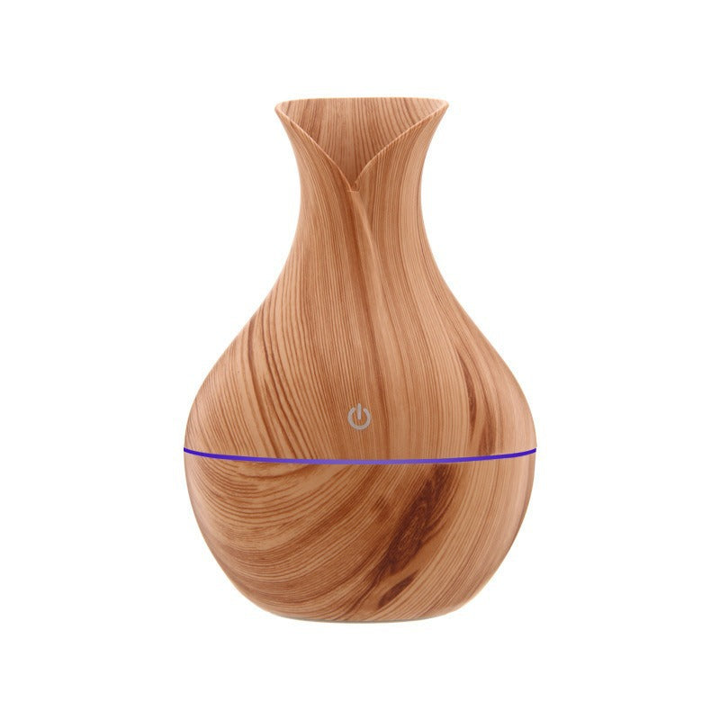 Wood grain round spray mushroom humidifier silent usb air aromatherapy machine mini vase wood grain humidifier