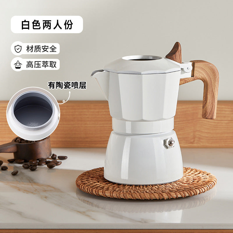 Magnetic induction double valve moka pot stainless steel italian induction cooker coffee pot outdoor camping style coffee machine coffee utensils