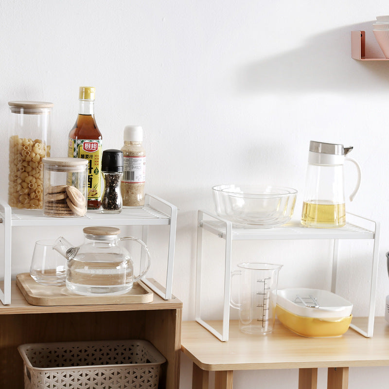 Processing custom wrought iron layered rack desktop storage rack storage cabinet compartment baffle single layer pot rack