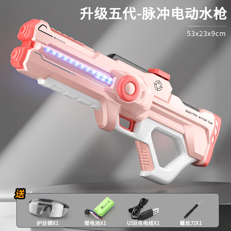 Electric pulse burst water gun - cutting-edge tech, fully electric, automatic water intake, high-pressure, powerful water blaster, water spray toy for kids