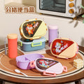304 stainless steel divided lunch box - cartoon design, microwaveable, airtight food container for students