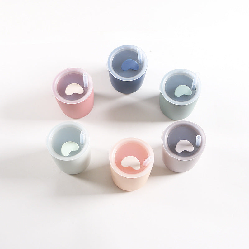 Baby straw cup - food grade silicone training cup for babies 6 months+ - silicone milk cup