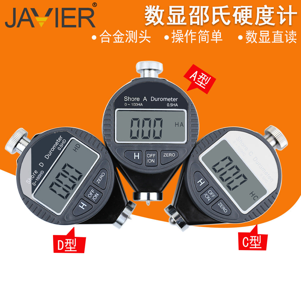 Electronic digital Shore hardness tester Plastic, rubber, silicone, tire hardness tester A/C/D type hardness tester