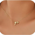 Trendy 26-letter cross pendant necklace - fashionable, minimalist, versatile choker - unique jewelry for women with a personal style